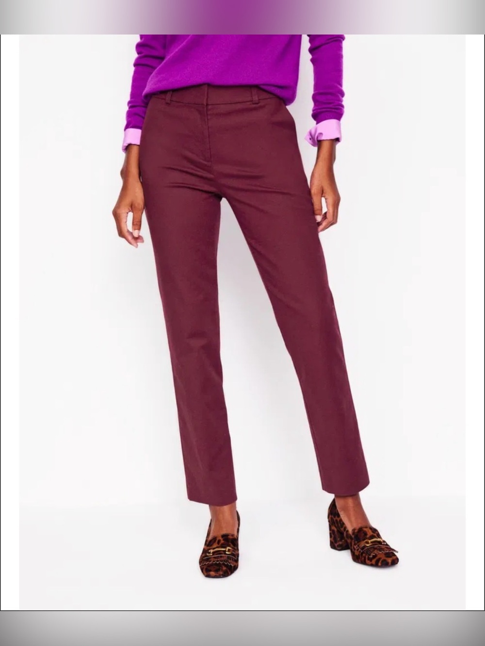 Boden Richmond 7/8 Trousers in Burgundy size 6R